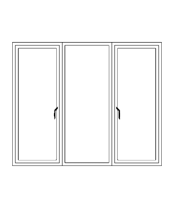 2 Sash Opening Center Fixed